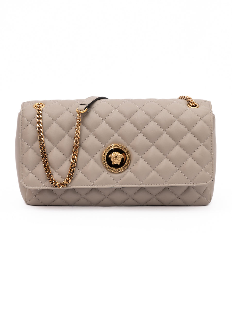 Versace Lambskin shoulder bag in taupe