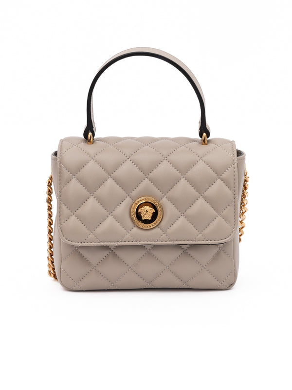 Versace Lambskin shoulder bag in taupe