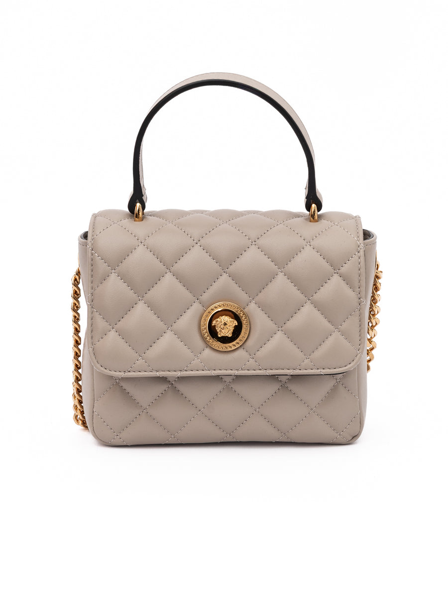 Versace Lambskin shoulder bag in taupe