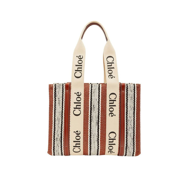 Chloé 100% Linen tote bag in brown