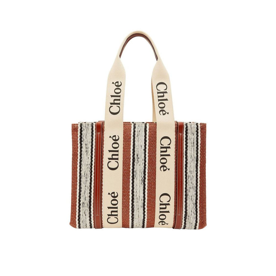 Chloé 100% Linen tote bag in brown