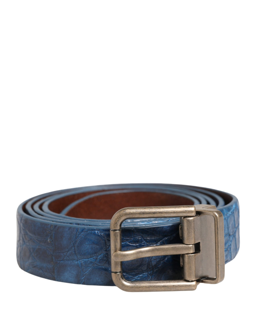 Dolce & Gabbana 100% Caiman Leather belt in navy