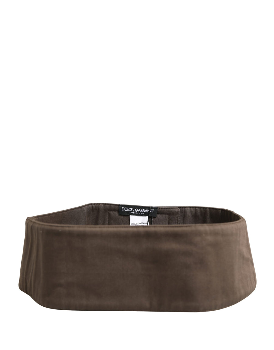 Brown Viscose Wide Belt Waist Cummerband Men Nylon Elastane