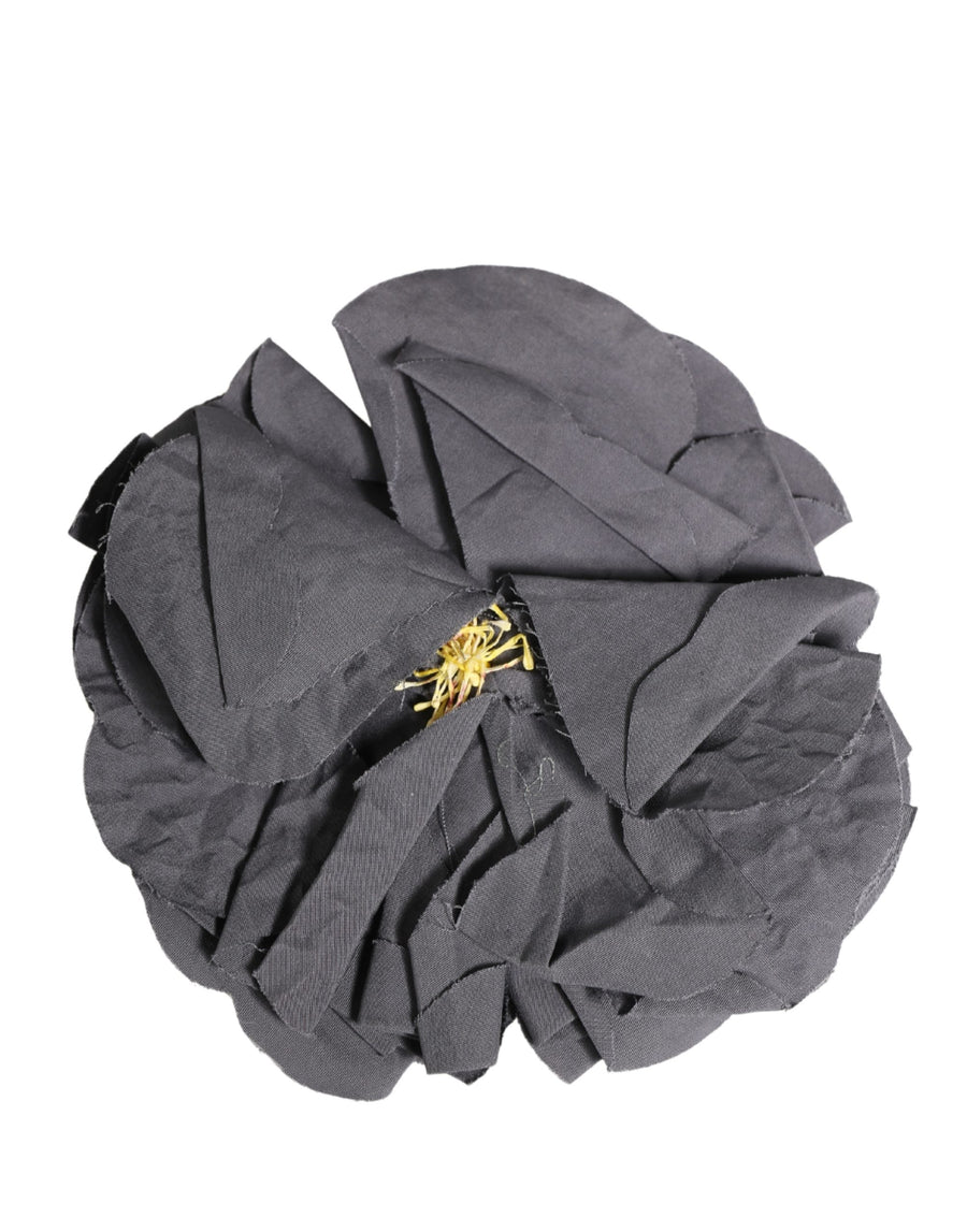 Dolce & Gabbana 62% Silk 28% Viscose 8% Brass 2% Plastic brooch in gray