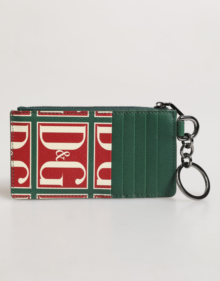 Dolce & Gabbana 100% Calf Leather card case in green