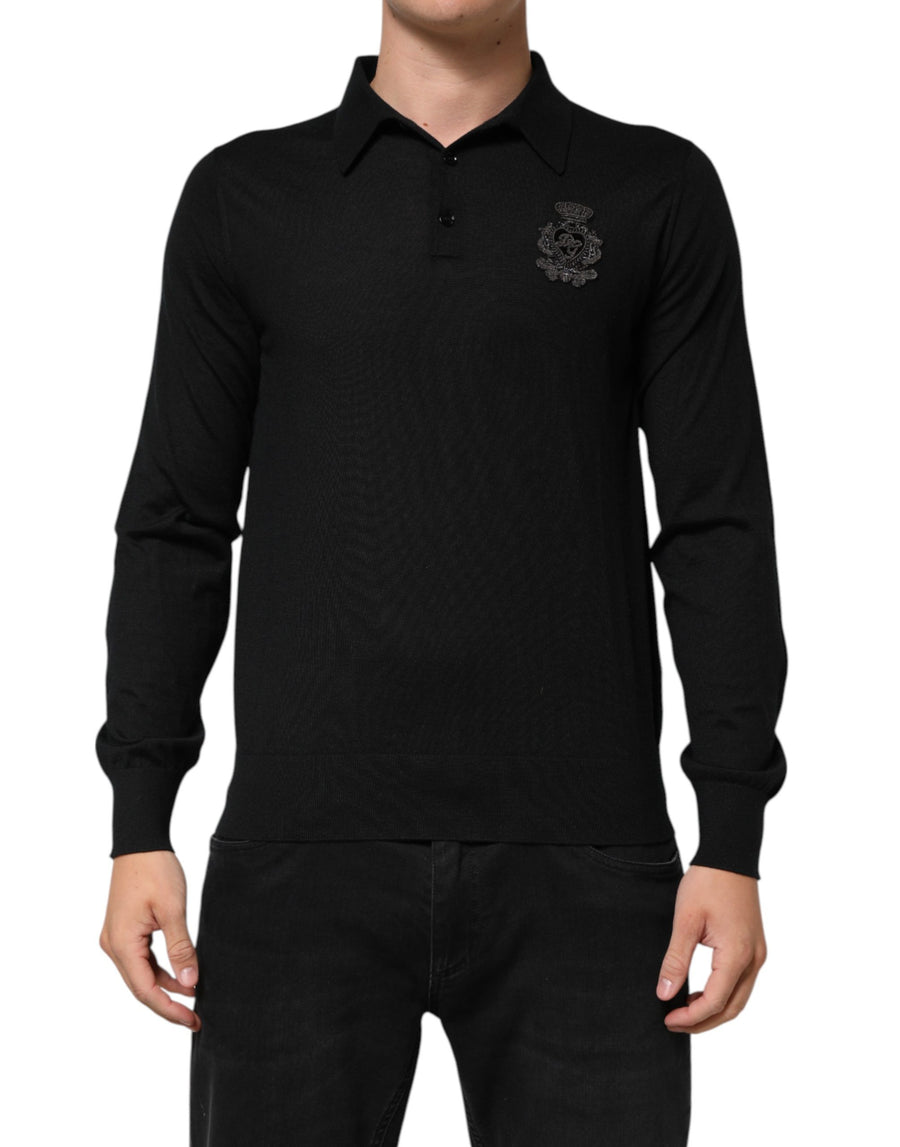 Dolce & Gabbana 100% Cashmere polo in black