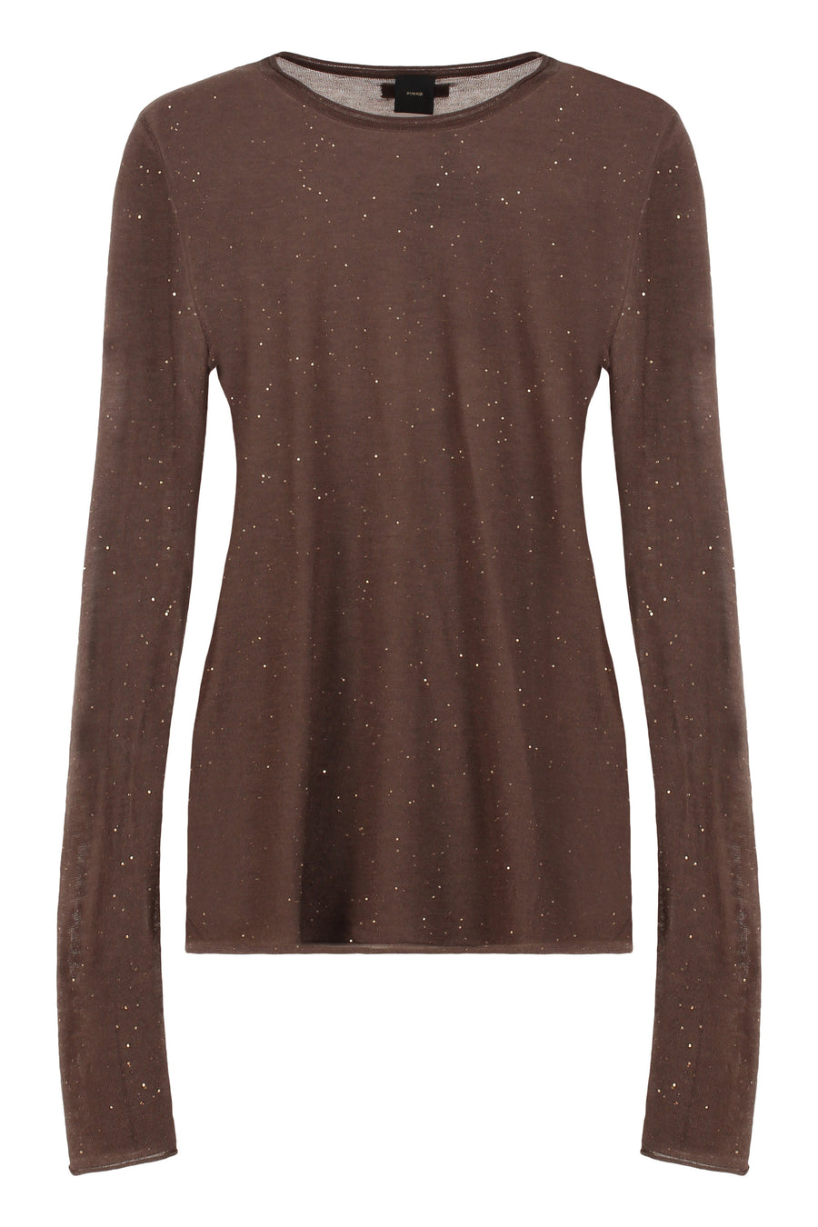 Sequin Long Sleeve Top Pico Olive Brown Wool Tops