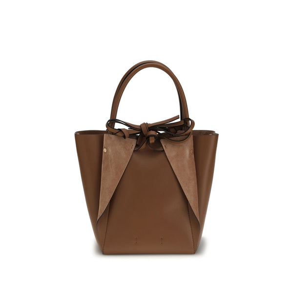 Gabriela Hearst 100% Lamb Ovis Aries with suede panels shoulder bag in brown