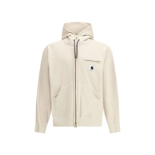 Sacai 100% Cotton hoodie in beige