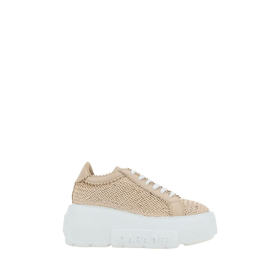 Casadei 100% Other Fibres platform sneaker in beige