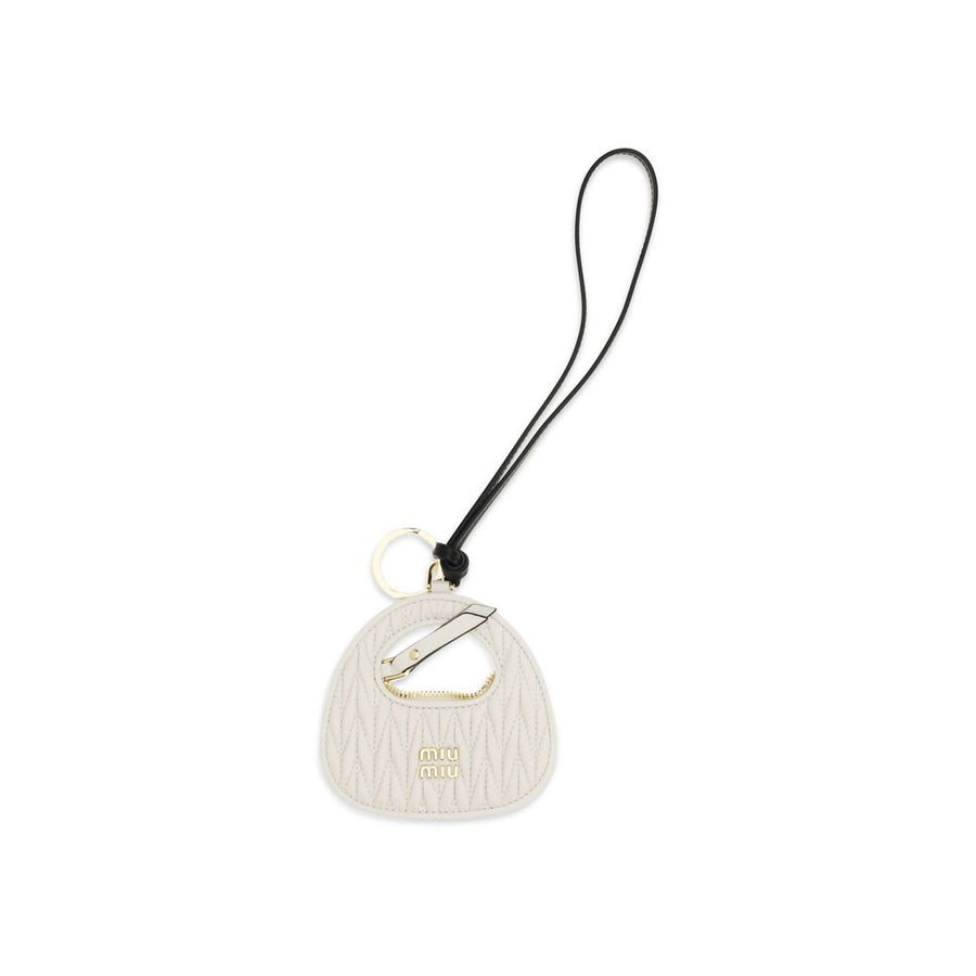 Miu Miu 100% Calf Leather Bos Taurus key case in white