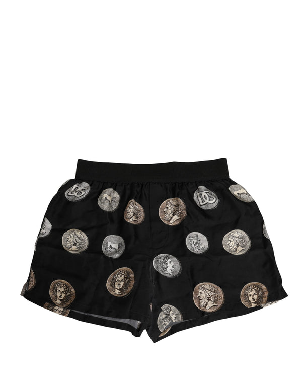Dolce & Gabbana 100% Silk boxer shorts in black