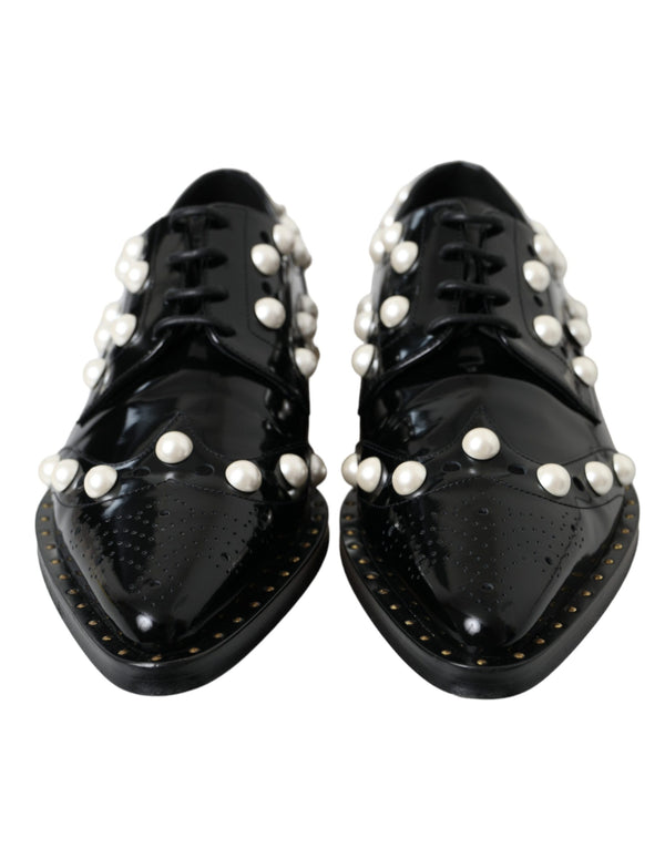 Dolce & Gabbana 74% Calf Leather brogue flat in black
