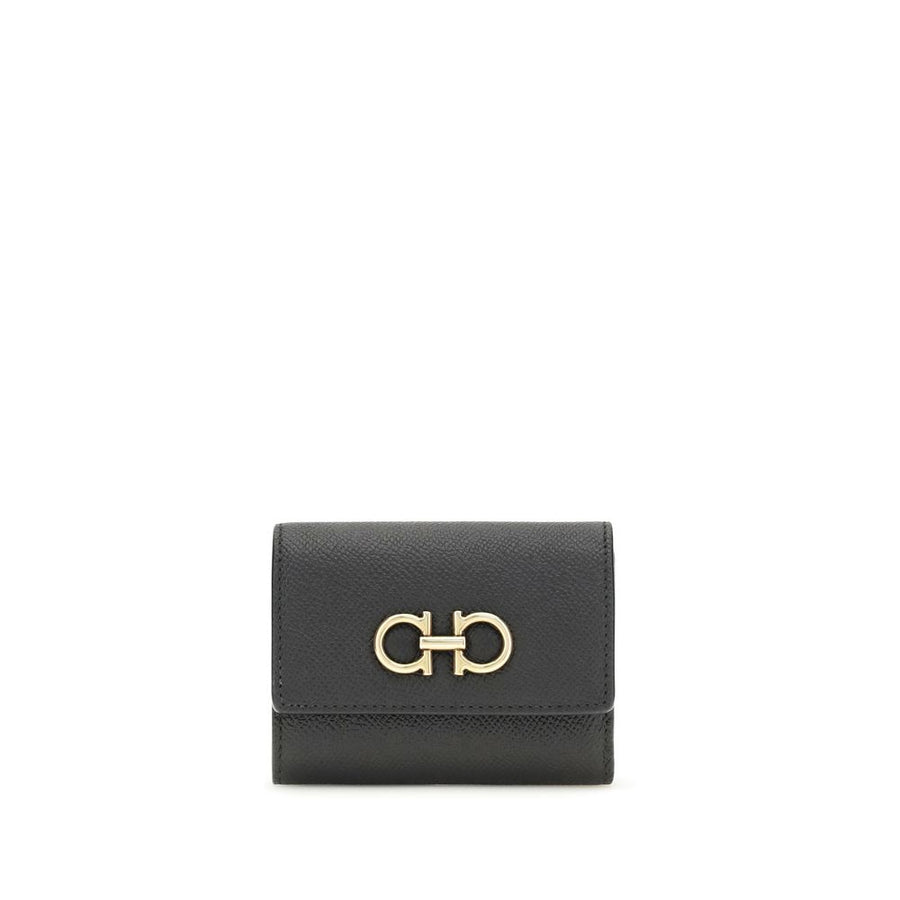 Ferragamo 100% Calf Leather Bos Taurus wallet in black