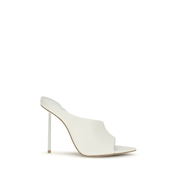 Le Silla 100% Calf Leather Bos Taurus heel sandal in white
