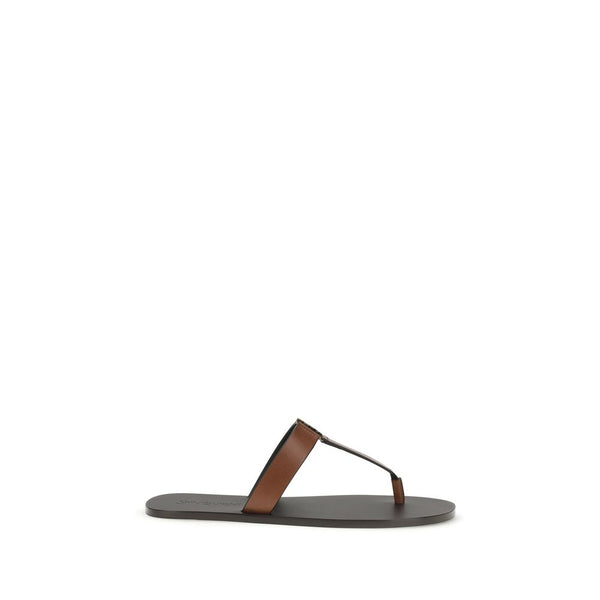 Saint Laurent 100% Calf Leather Bos Taurus sandals in brown