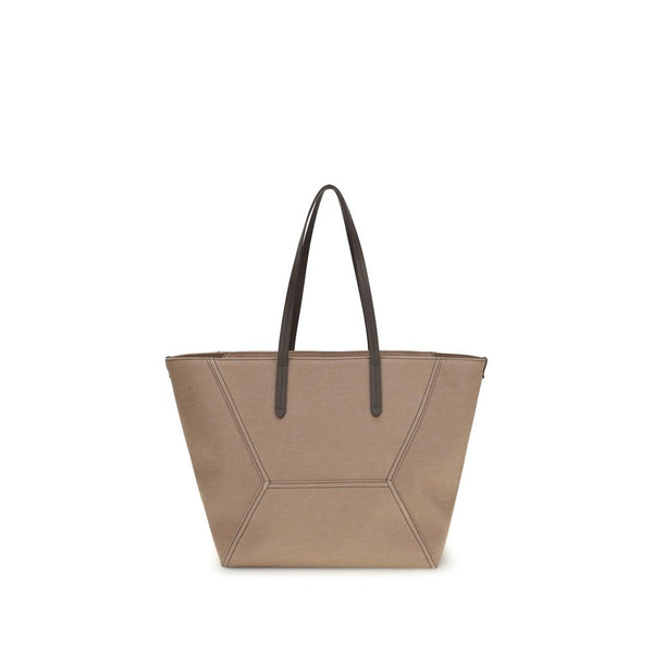 Brunello Cucinelli 100% Cotton (outer) tote bag in beige
