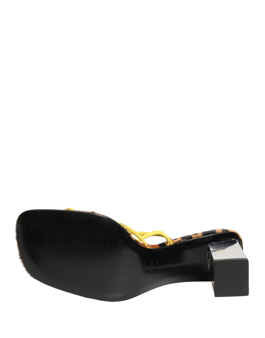 Dolce & Gabbana Leather block heel sandal in multicolor