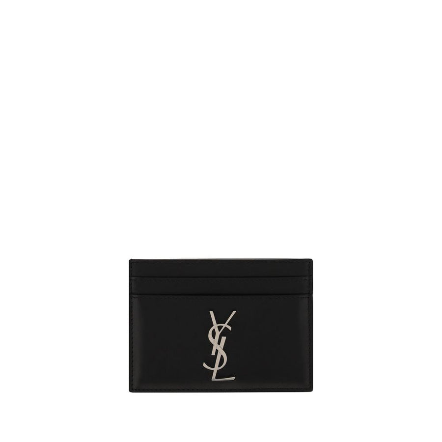 Saint Laurent 100% Calf Leather Bos Taurus card case in black