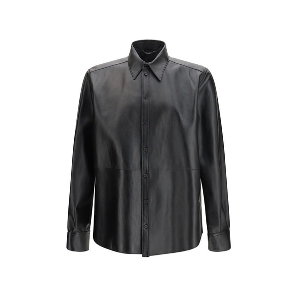 Dolce & Gabbana 100% leather shirt in black