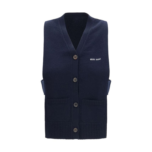 Miu Miu 100% Cashmere vest in navy