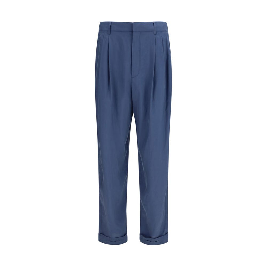 Saint Laurent 100% Silk trousers in blue