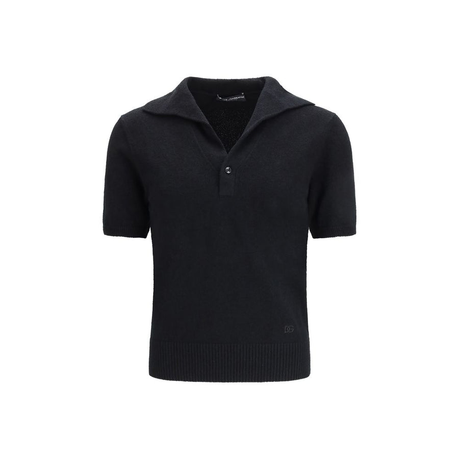 Dolce & Gabbana 65% Cotton polo shirt in black