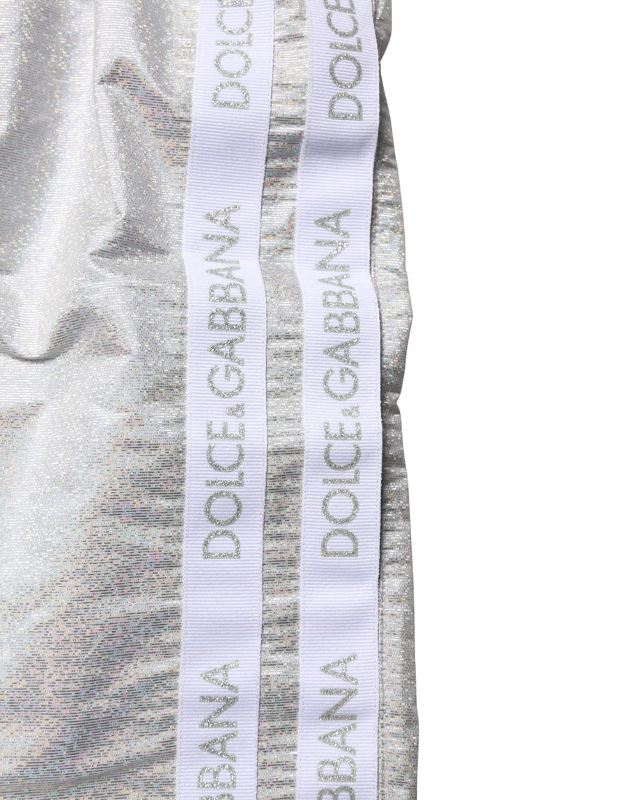 Dolce & Gabbana 100% Polyester (shell); 85% Nylon 15% Elastane (lining) swim shorts in silver