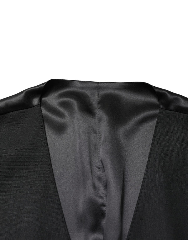 Dolce & Gabbana 97% Virgin Wool 1% Silk 1% Nylon 1% Flax vest in black