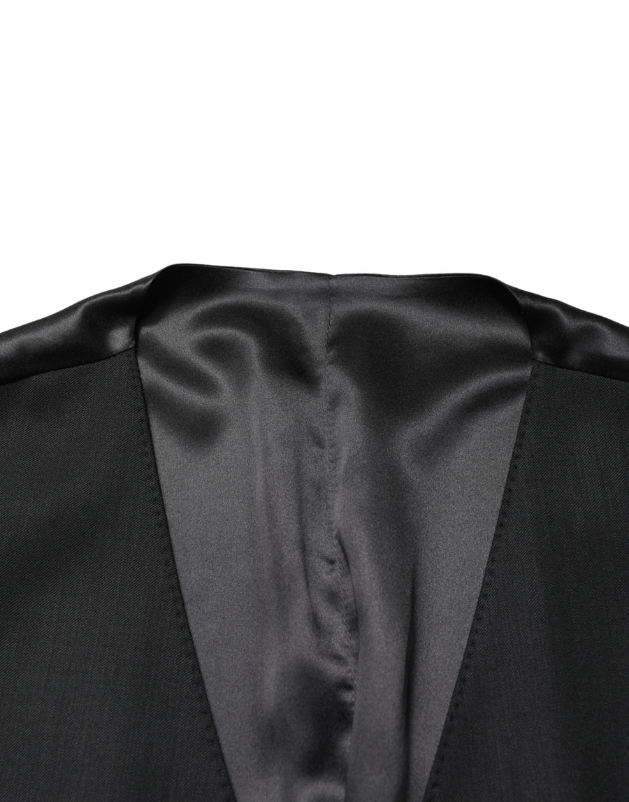 Dolce & Gabbana 97% Virgin Wool 1% Silk 1% Nylon 1% Flax vest in black