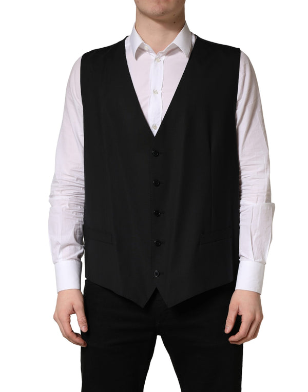 Dolce & Gabbana 97% Virgin Wool vest in black