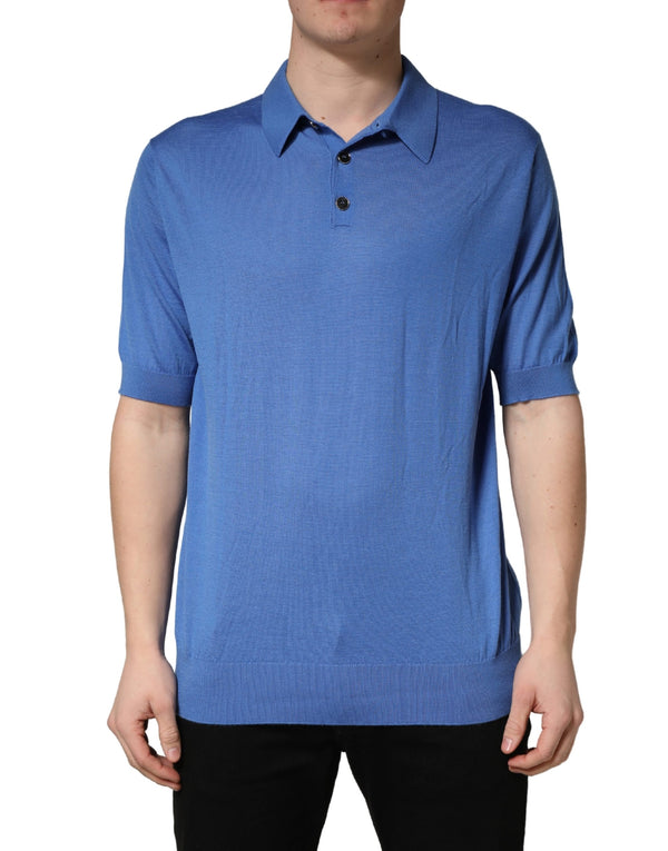Dolce & Gabbana 100% Cashmere polo in blue