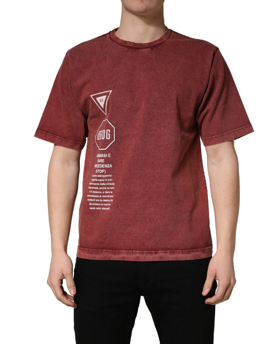 Dolce & Gabbana 100% Cotton t-shirt in maroon
