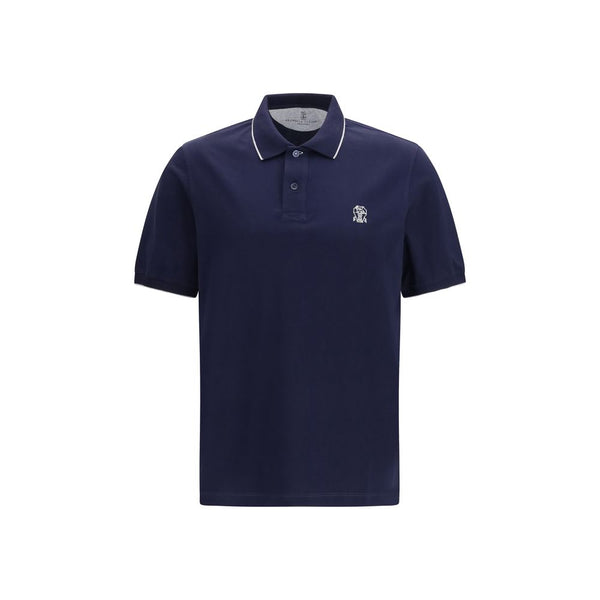 Brunello Cucinelli 100% Cotton polo shirt in navy