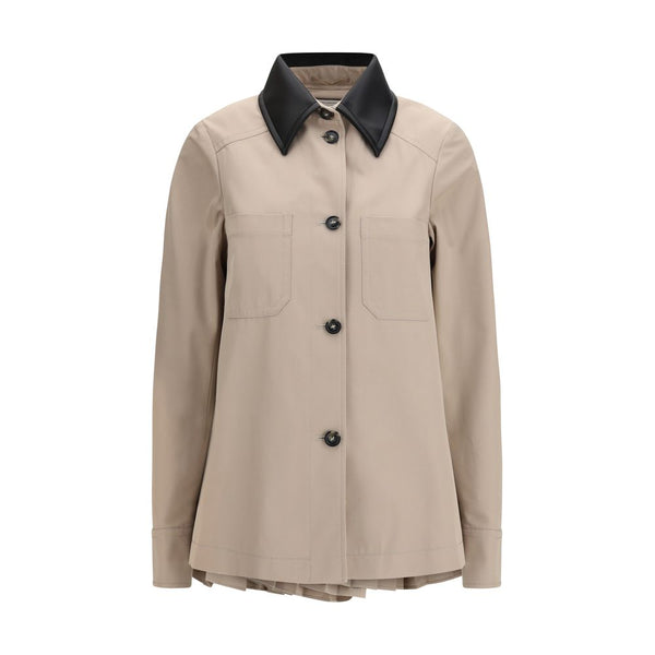 Max Mara OUTER 62% Polyester 38% Cotton INNER 50% Acetate 50% Viscose coat in beige