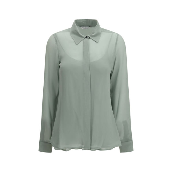 Max Mara 100% Silk shirt in green