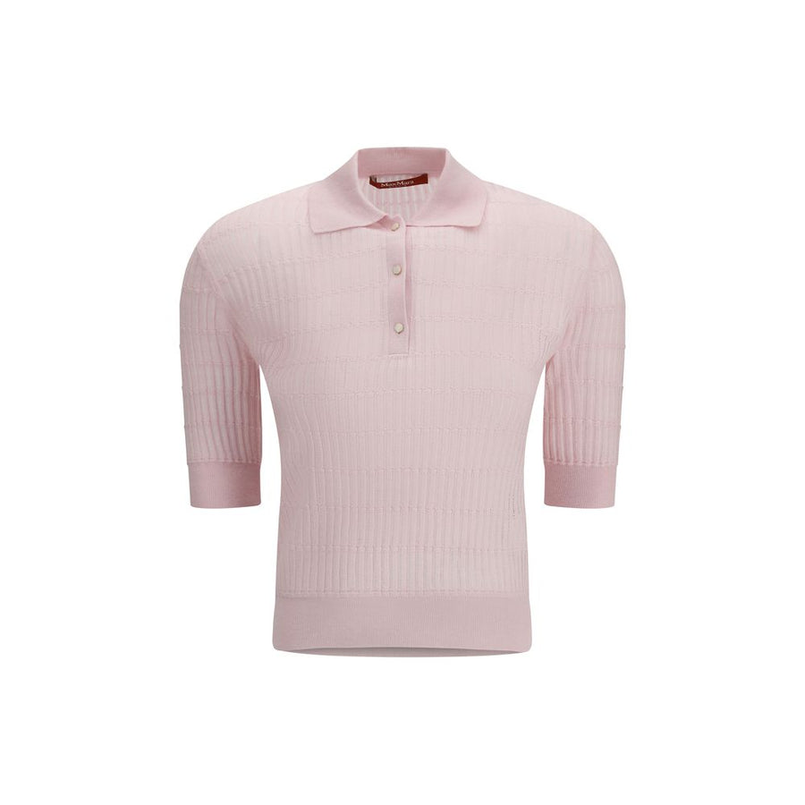 Max Mara 55% Silk 45% Wool Ovis Aries polo in pink