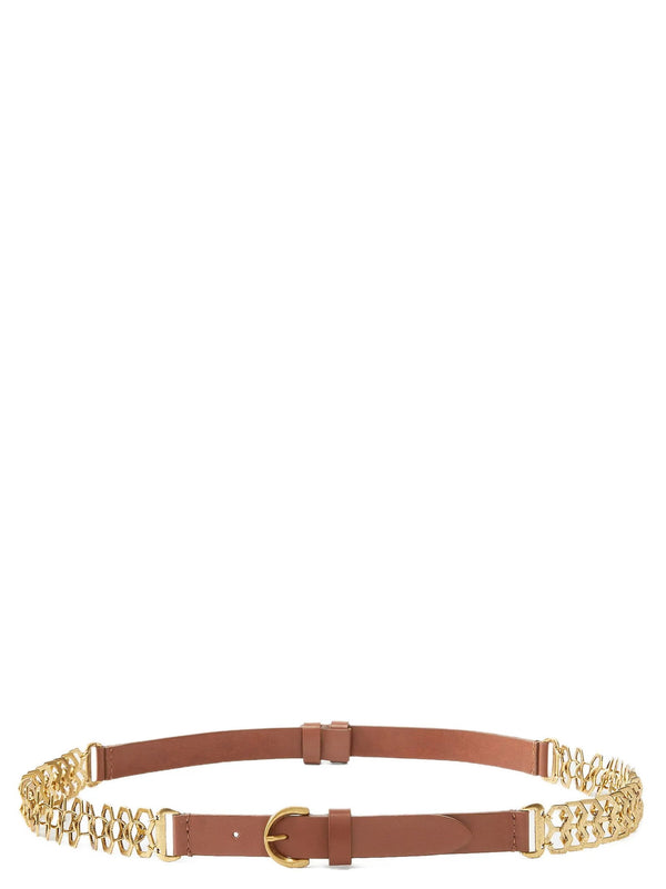 Pinko Chain Insert Belt — Cognac