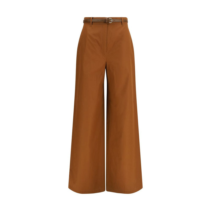 Max Mara 100% Cotton trousers in brown