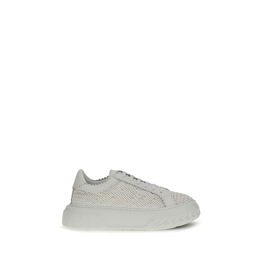 Casadei Upper 100% Calf Leather Bos Taurus sneaker in white