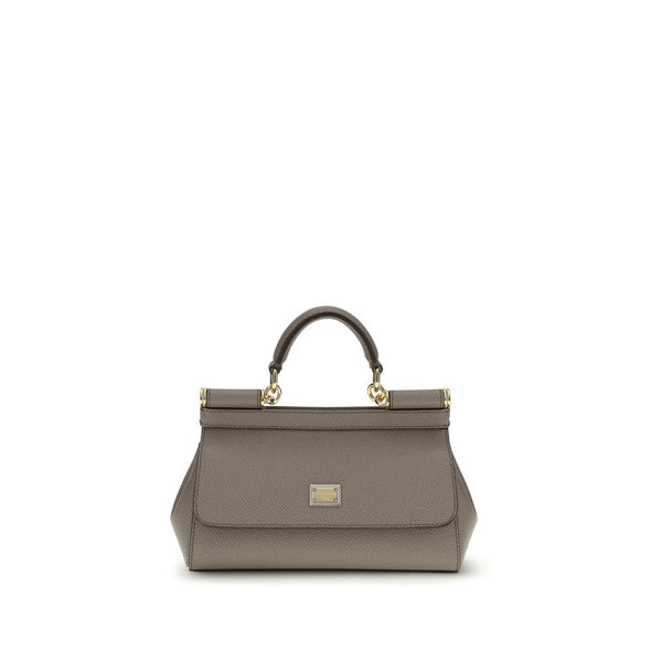 Dolce & Gabbana 100% Calf Leather Bos Taurus top handle bag in gray
