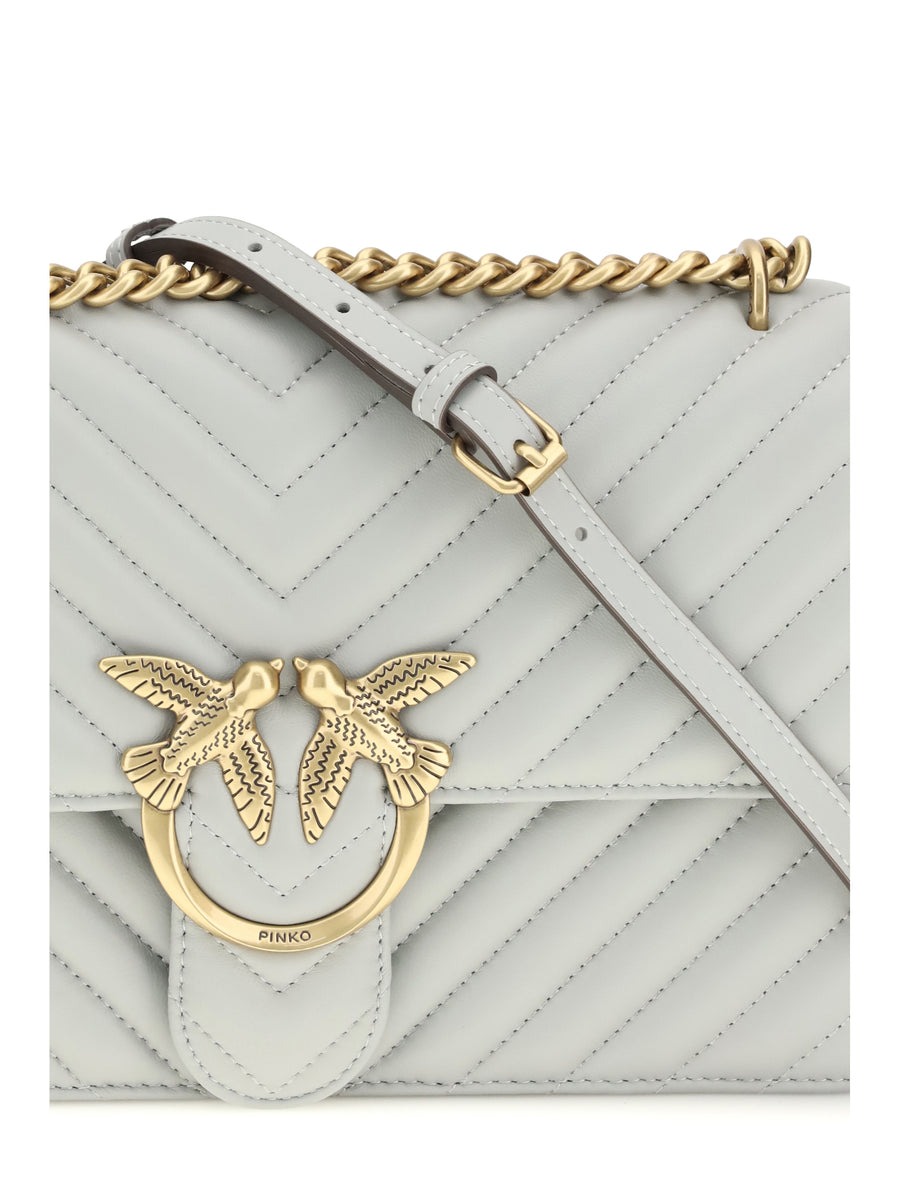 Shoulder Bag Love One Classic Pearl Grey Grey/antique Gold Calf Leather (bos Taurus)