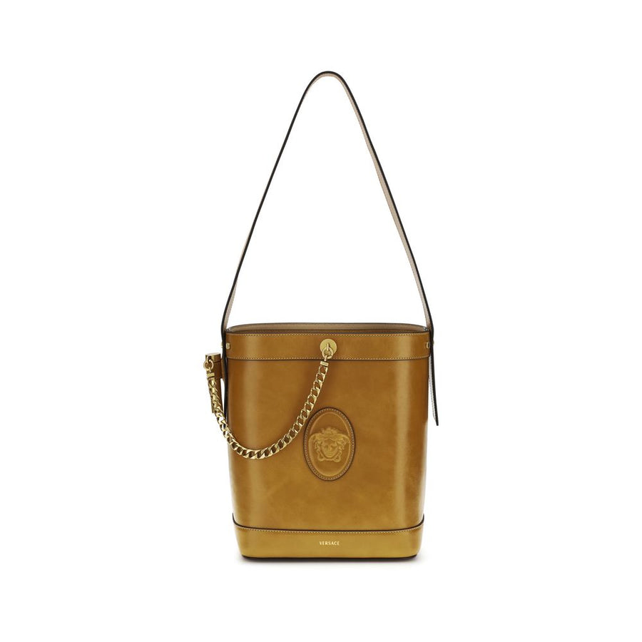 Versace 100% Calf Leather Bos Taurus bucket bag in brown