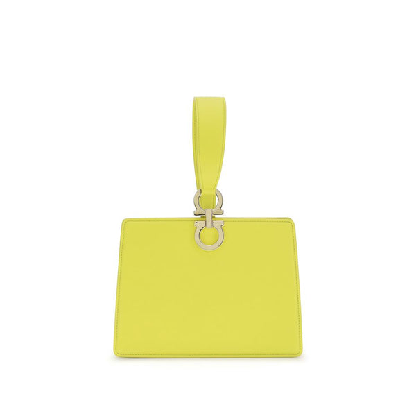 Ferragamo 100% Calf Leather Bos Taurus clutch in yellow