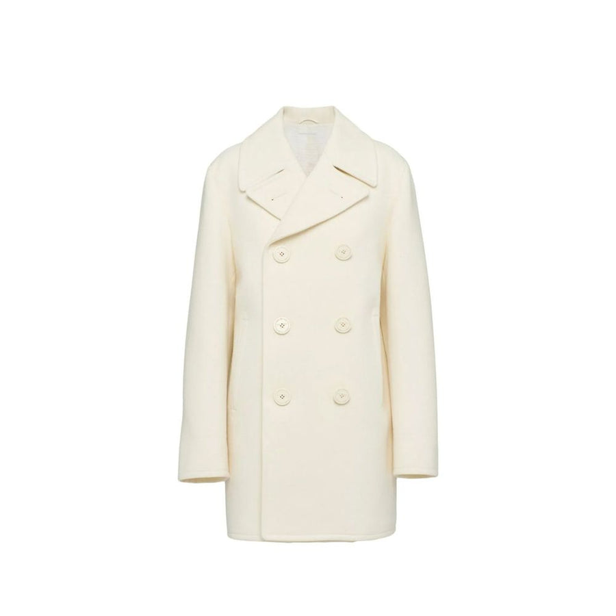 Prada 100% Wool coat in white