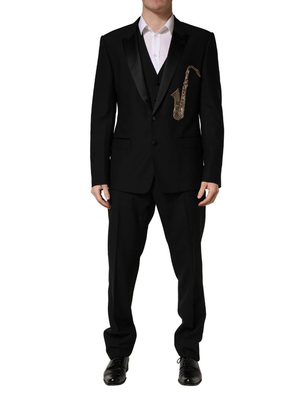 Dolce & Gabbana 90% Virgin Wool pant suit in black