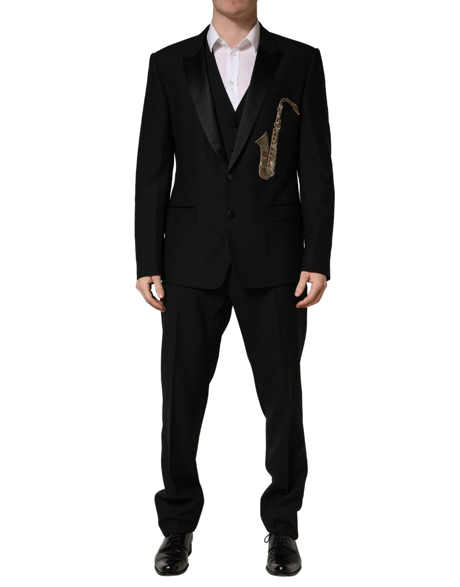 Dolce & Gabbana 90% Virgin Wool pant suit in black