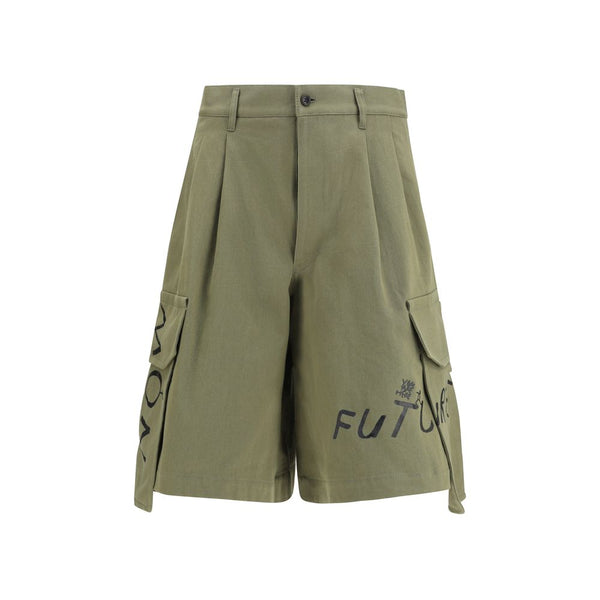 Comme des Garçons 100% Cotton bermuda shorts in green