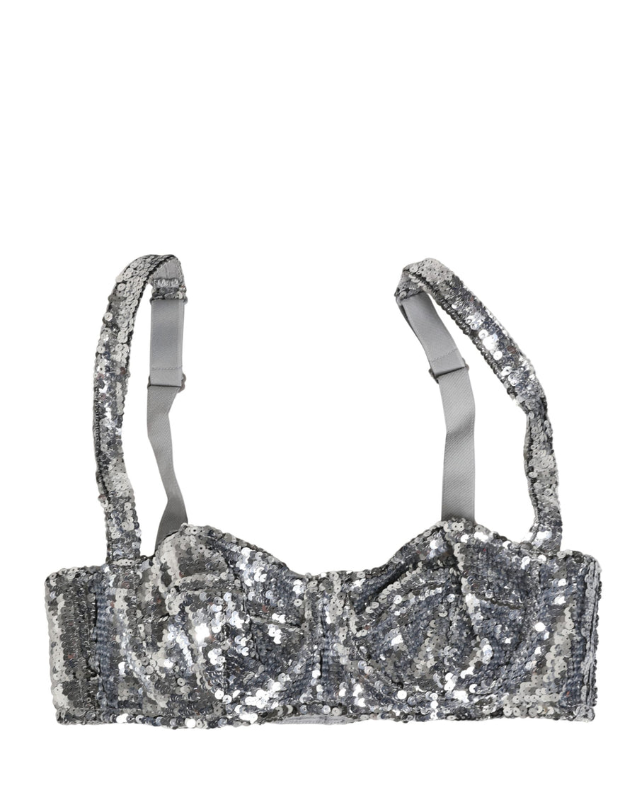 Dolce & Gabbana 100% Nylon balconnet bra in silver