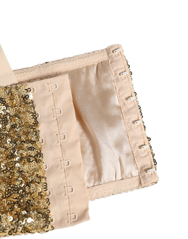 Dolce & Gabbana 6% Elastane 94% Nylon; Lining: 6% Elastane 94% Silk bra in gold